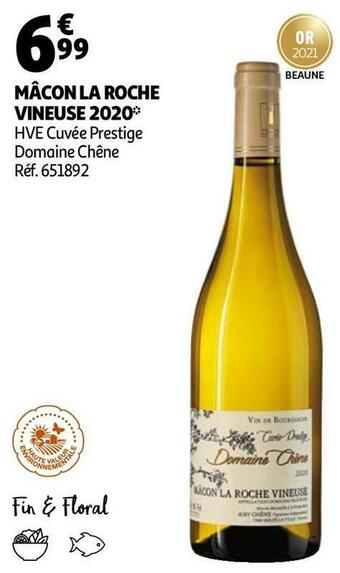 Auchan Domaine chêne mâcon la roche vineuse 2020 offre