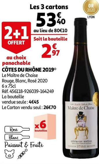 Le maître de chaise côtes du rhône 2019