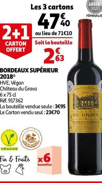 Auchan Château du grava bordeaux supérieur 2018 offre