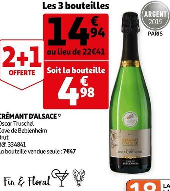 Auchan Cave de beblenheim crémant d'alsace offre