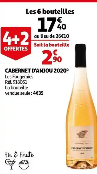 Auchan Les fougeraies cabernet d'anjou 2020 offre