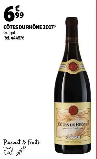 Auchan Guigal côtes du rhône 2017 offre