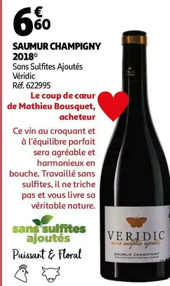 Auchan Véridic saumur champigny 2018 offre