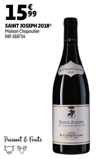 Auchan Maison chapoutier saint joseph 2018 offre