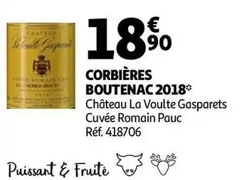 Auchan Corbières boutenac 2018 offre