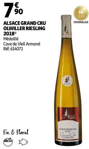 Auchan Cave de vieil armand alsace grand cru olwiller riesling 2018 offre