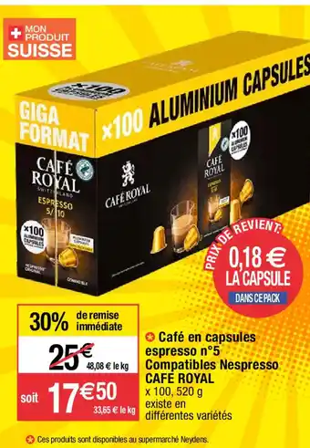 Migros Café en capsules espresso n°5 offre
