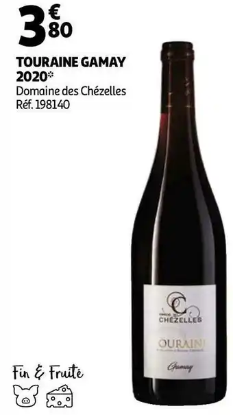 Auchan Domaine des chézelles touraine gamay 2020 offre