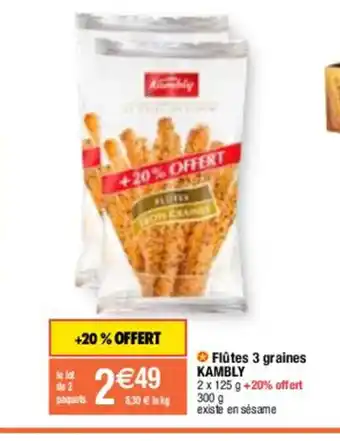 Migros Flûtes 3 graines KAMBLY offre