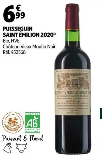 Auchan Château vieux moulin noir puisseguin saint émilion 2020 offre