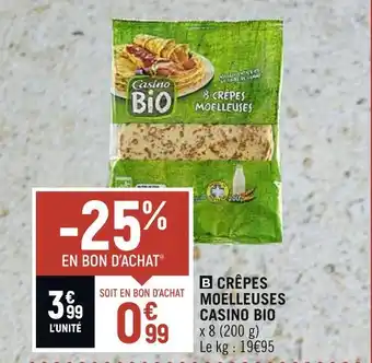 Petit Casino Casino bio crêpes moelleuses offre