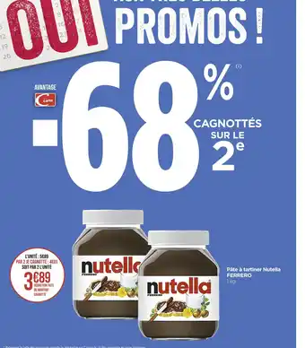 Casino Supermarchés Ferrero pâte à tartiner nutella offre