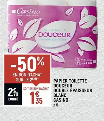 Petit Casino Casino papier toilette douceur double épaisseur blanc offre