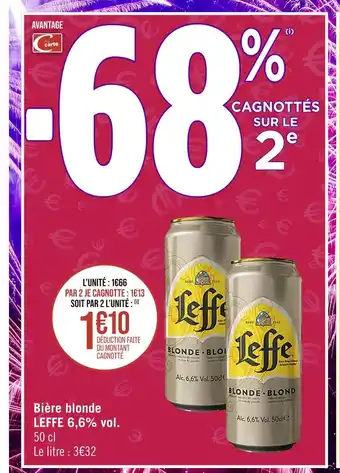 Casino Supermarchés Leffe bière blonde 6,6% vol offre