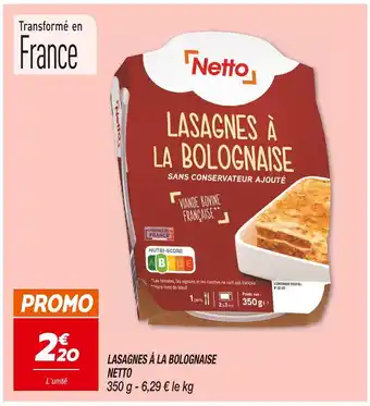 Netto lasagnes à la bolognaise