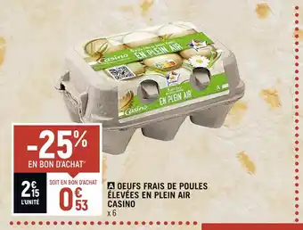 Spar Casino oeufs frais de poules élevées en plein air offre