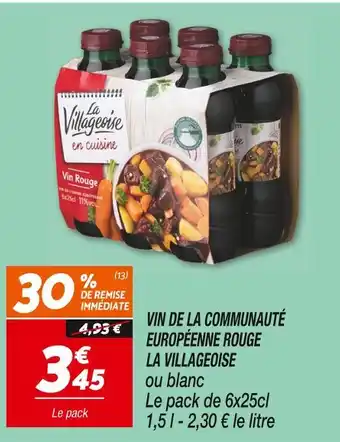 Netto La villageoise vin de la communauté européenne rouge offre