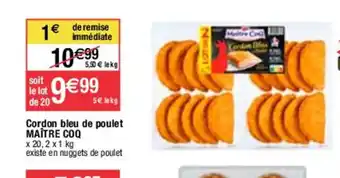 Migros Cordon bleu de poulet MAÎTRE COQ offre