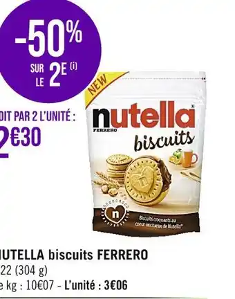 Casino Supermarchés Ferrero nutella biscuits offre