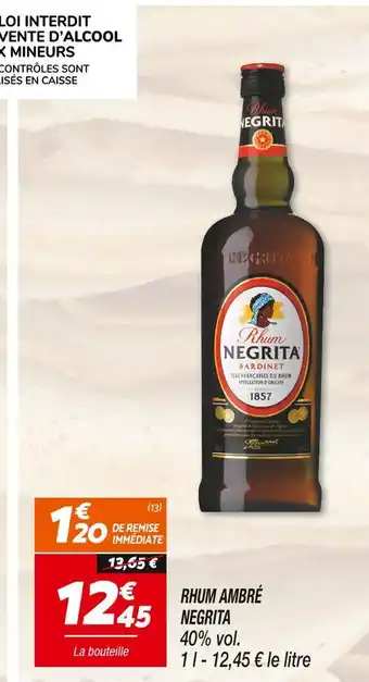 Netto Negrita rhum ambré offre