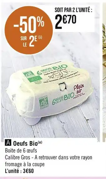 Casino Supermarchés Oeufs bio offre