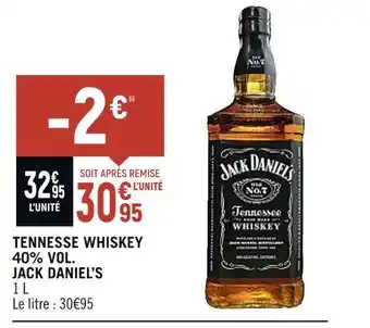 Spar Jack daniel’s tennesse whiskey 40% vol offre