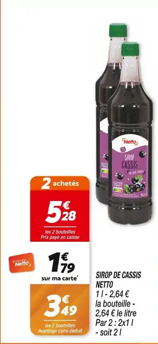 Netto Netto sirop de cassis offre