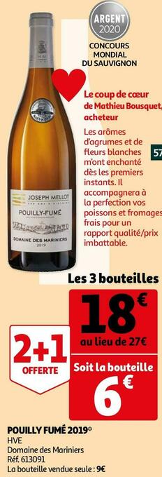 Auchan Domaine des mariniers pouilly fumé 2019 offre
