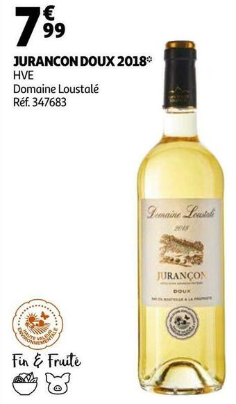 Auchan Domaine loustalé jurancon doux 201 offre