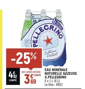 Spar S.pellegrino eau minérale naturelle gazeuse offre