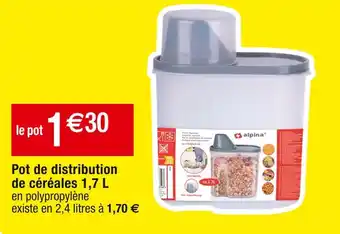 Cora x Carrefour Alpina pot de distribution de céréales 1,7 l offre