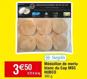 Cora x Carrefour Hubco médaillon de merlu blanc du cap msc offre