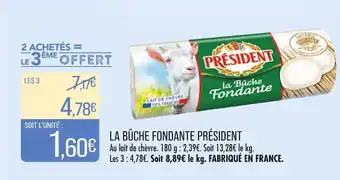 Match Président la bûche fondante offre