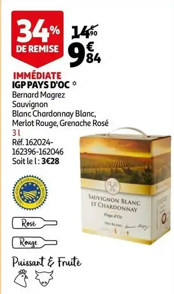 Auchan Bernard magrez igp pays d'oc offre