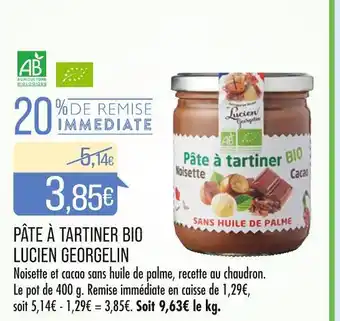Match Lucien georgelin pâte à tartiner bio offre