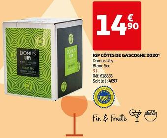 Auchan Domus uby igp côtes de gascogne 2020 offre