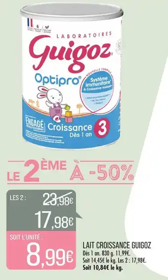 Match Guigoz lait croissance offre