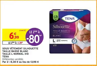 Intermarché Tena silhouette taille basse blanc taille l normal x10 offre