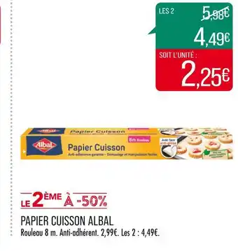 Match Albal papier cuisson offre