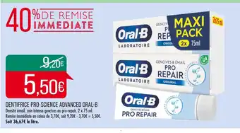 Match Oral-b dentifrice pro-science advanced offre