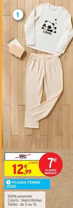Intermarché Gémo pyjama femme offre