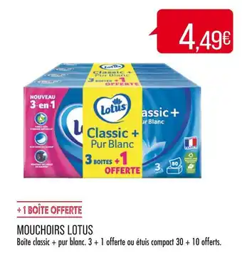 Match Lotus mouchoirs offre