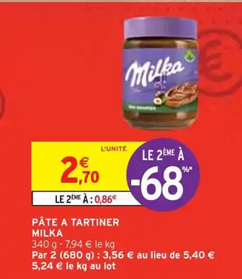 Intermarché Milka pâte a tartiner offre