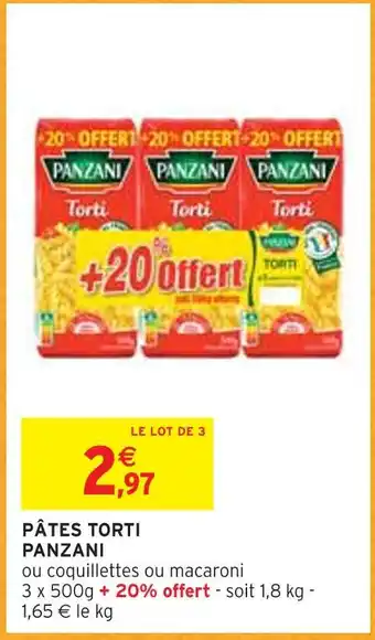 Intermarché Panzani pâtes torti offre