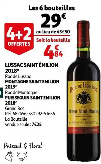 Auchan Lussac saint émilion 2018 offre