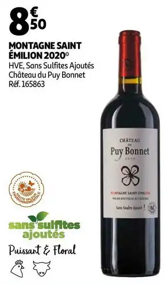 Auchan Château du puy bonnet montagne saint émilion 2020 offre