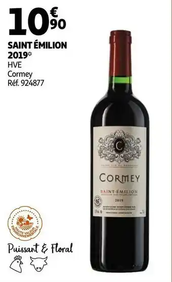 Auchan Cormey saint émilion 2019 offre