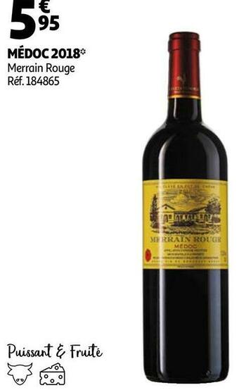 Auchan Merrain rouge médoc 2018 offre