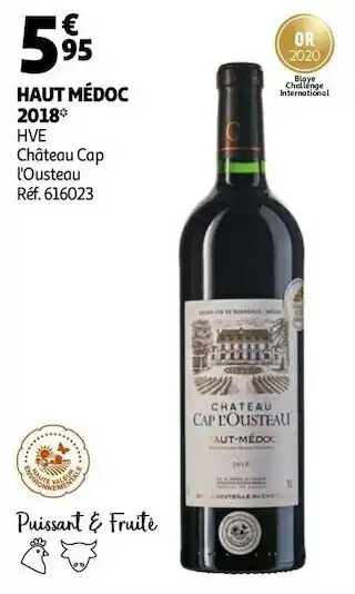 Auchan Château cap l'ousteau haut médoc 2018 offre
