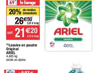 Migros )Lessive en poudre Original ARIEL offre